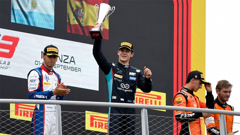 Fórmula 3: Colapinto ganó la sprint de Monza y quedó a un paso del subcampeonato