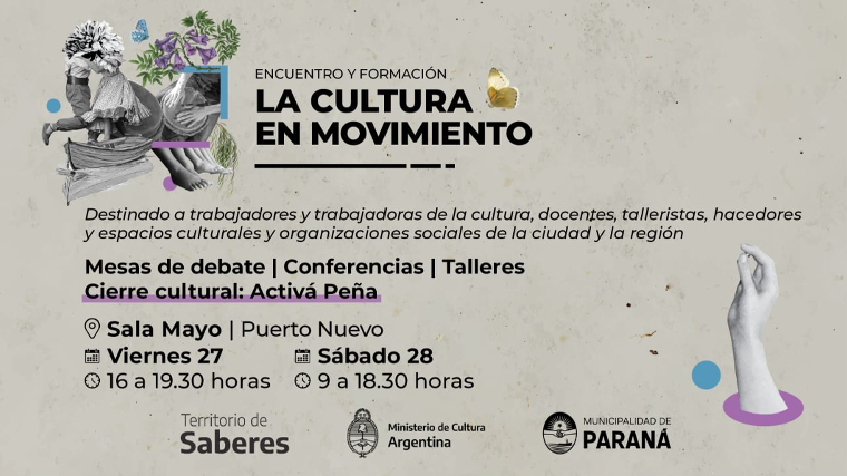 Invitan al primer Encuentro de Formación y Cultura: La Cultura en Movimiento