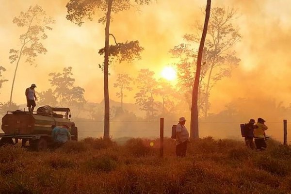 Santa Cruz de la Sierra en tinieblas por humo de incendios forestales