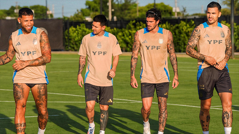 Con Messi, la selección Argentina se entrenó en Estados Unidos